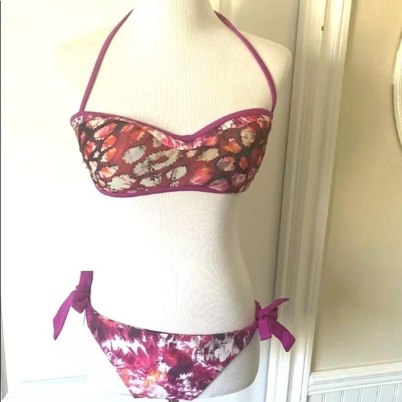 Womens Becca Beach Size Medium Bikini Swim Suit Set 2 Piece Padded Reversible - Picture 7 of 8